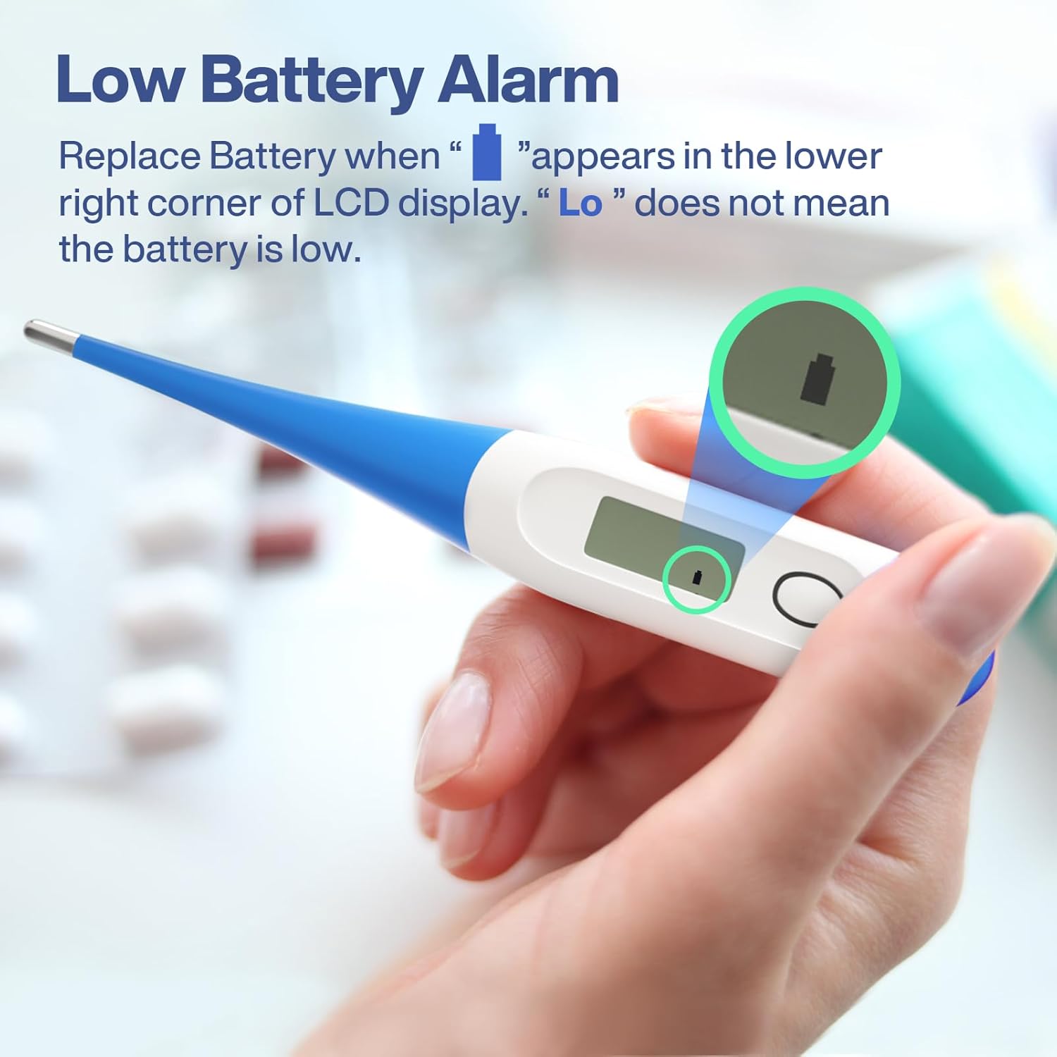 Informs users how to identify when the battery needs to be replaced, ensuring the device remains functional.