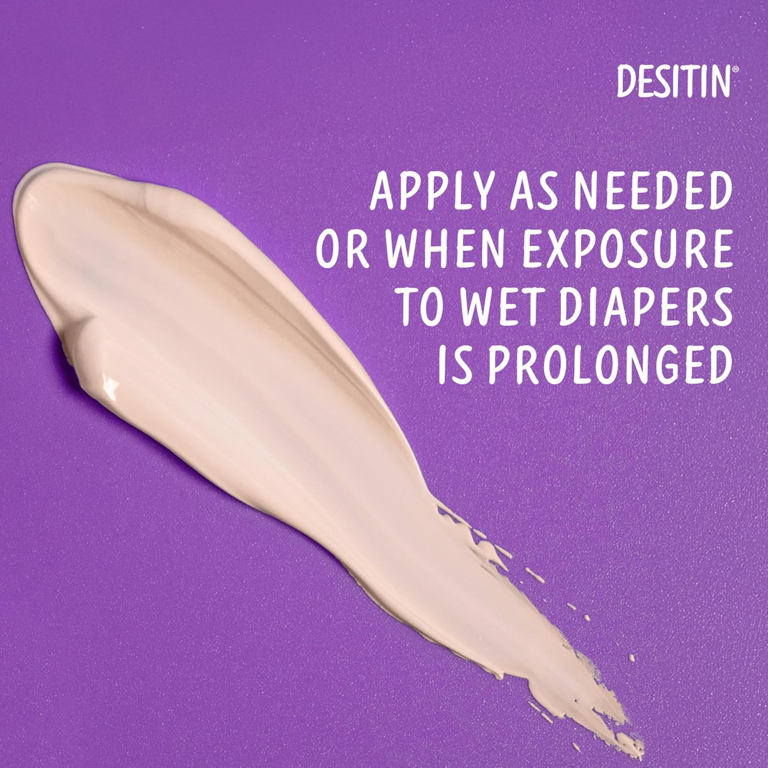 Provides clear instructions on when and how to apply the Desitin diaper rash cream, helping parents use the product effectively.