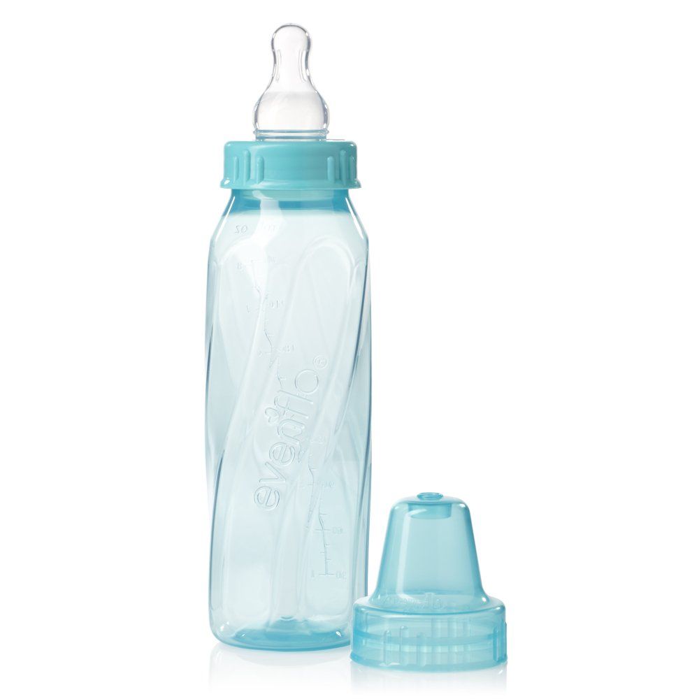 Shows the size and capacity of the baby bottle to help parents understand how much it can hold.