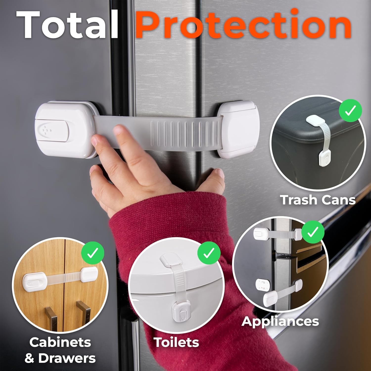Secondary Images for 4-Pack Cabinet Locks Baby Proofing