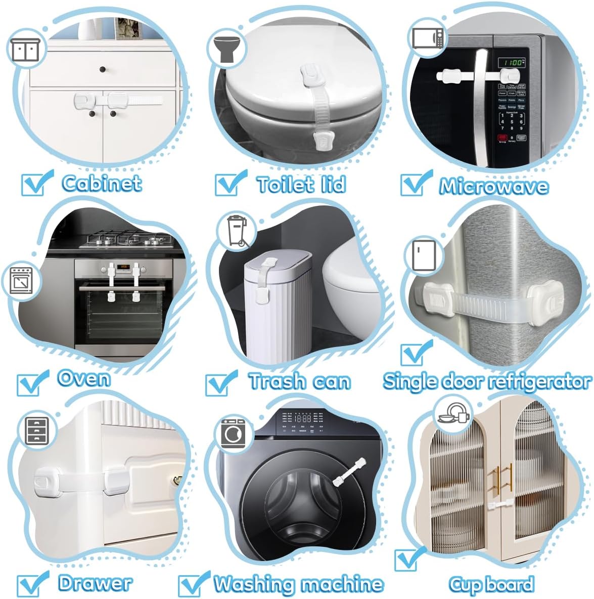 Secondary Images for 8-Pack Cabinet Locks Baby Proofing