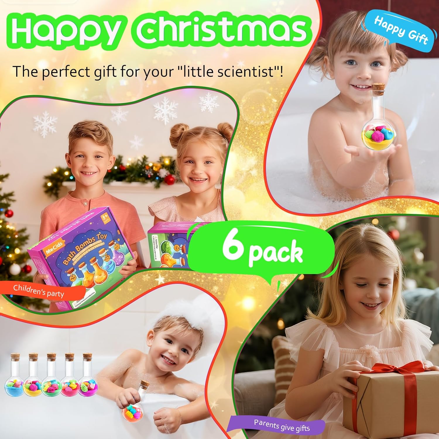 Secondary Images for MeCids Magic Potion Bubble Bath Bombs for Kids -Bath Color Tablets Bath Potions for…