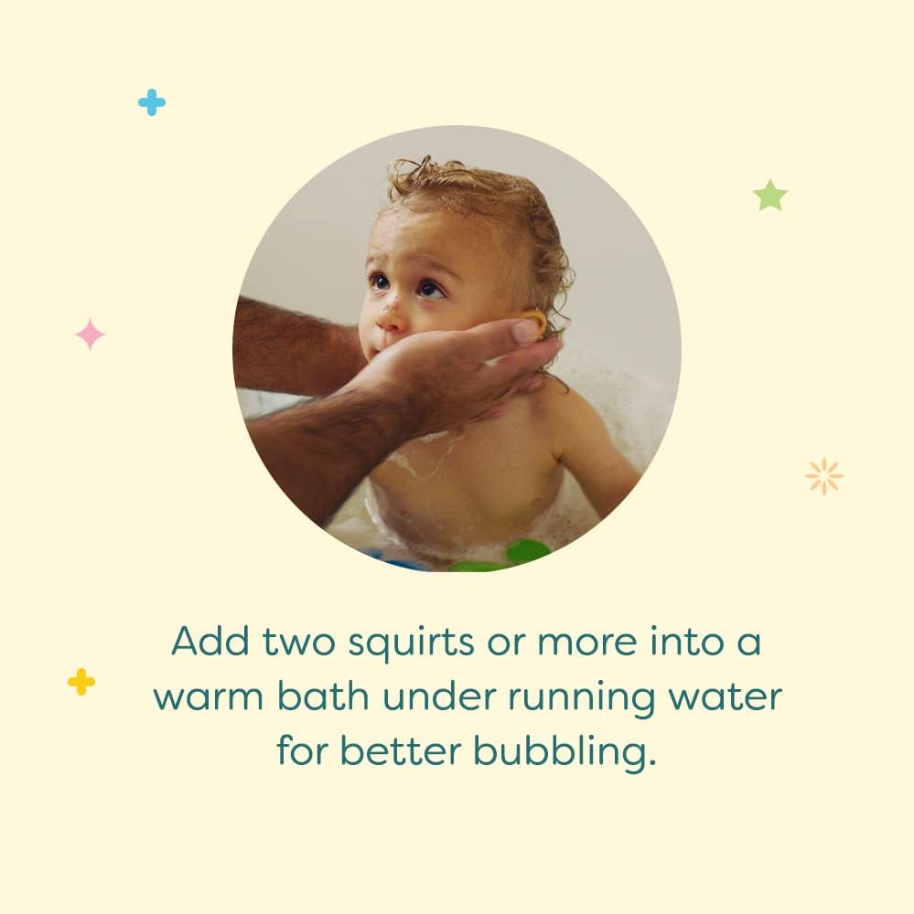 Instructs parents on how to properly use the bath product for optimal bubbling, ensuring a fun and effective bathing experience for the child.