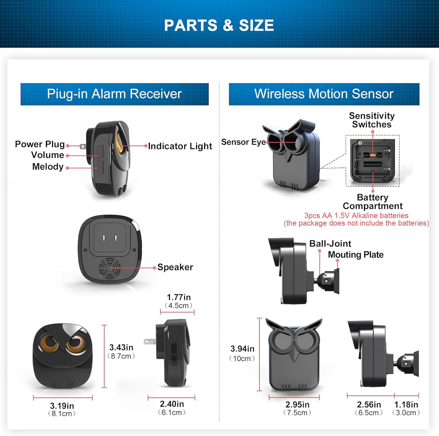 Secondary Images for Driveway Alarm- 1/2 Mile Long Range Wireless Driveway Alarm Outdoor Weather Resistant…
