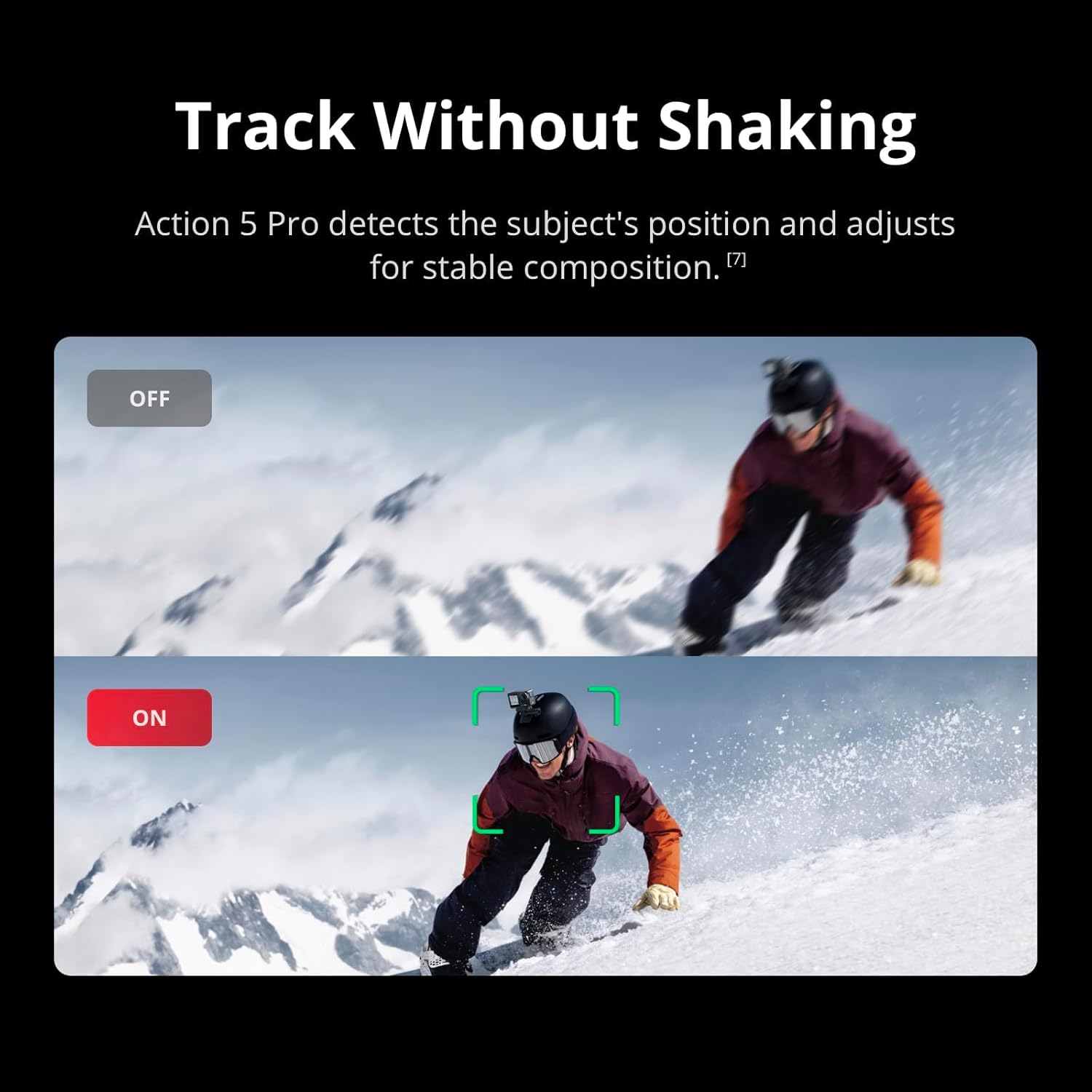Demonstrates the camera's ability to track subjects and maintain stable composition during action shots, enhancing video quality for users.