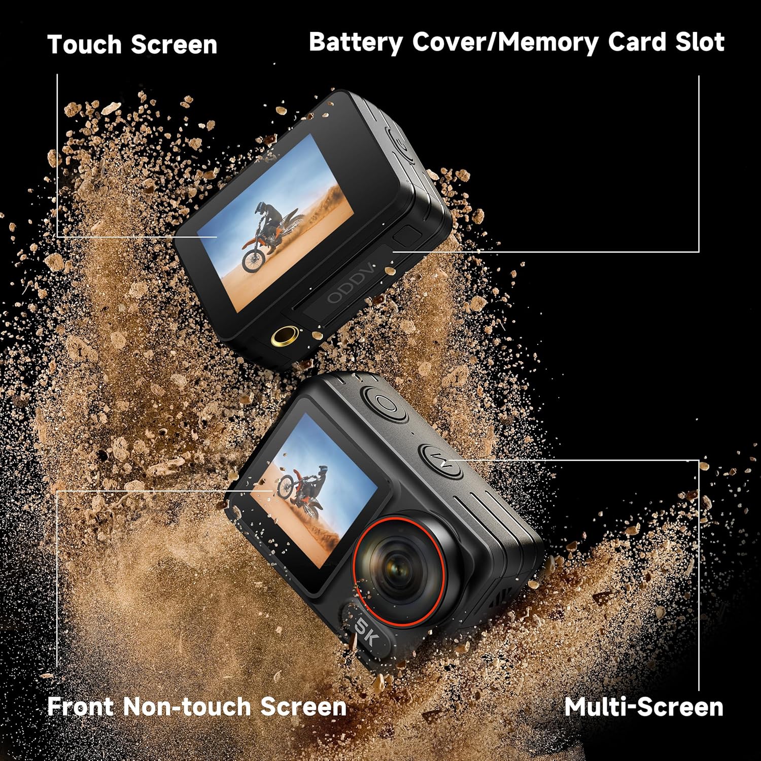 Secondary Images for 5K30FPS Waterproof Action Camera with 64GB Card