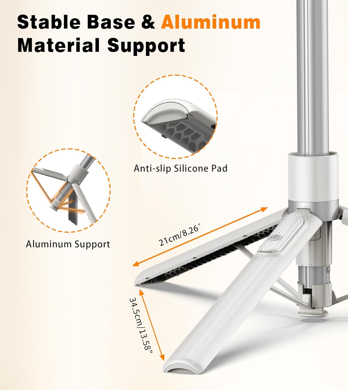 Highlights the key structural components that provide stability and durability to the product.