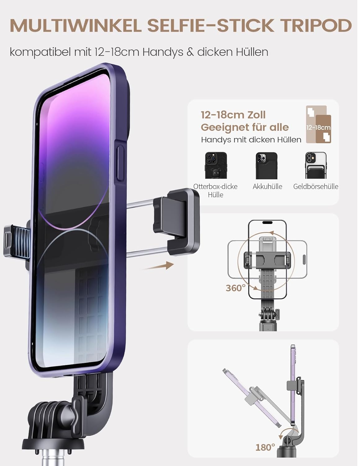 Secondary Images for Selfie Stick Tripod with Remote
