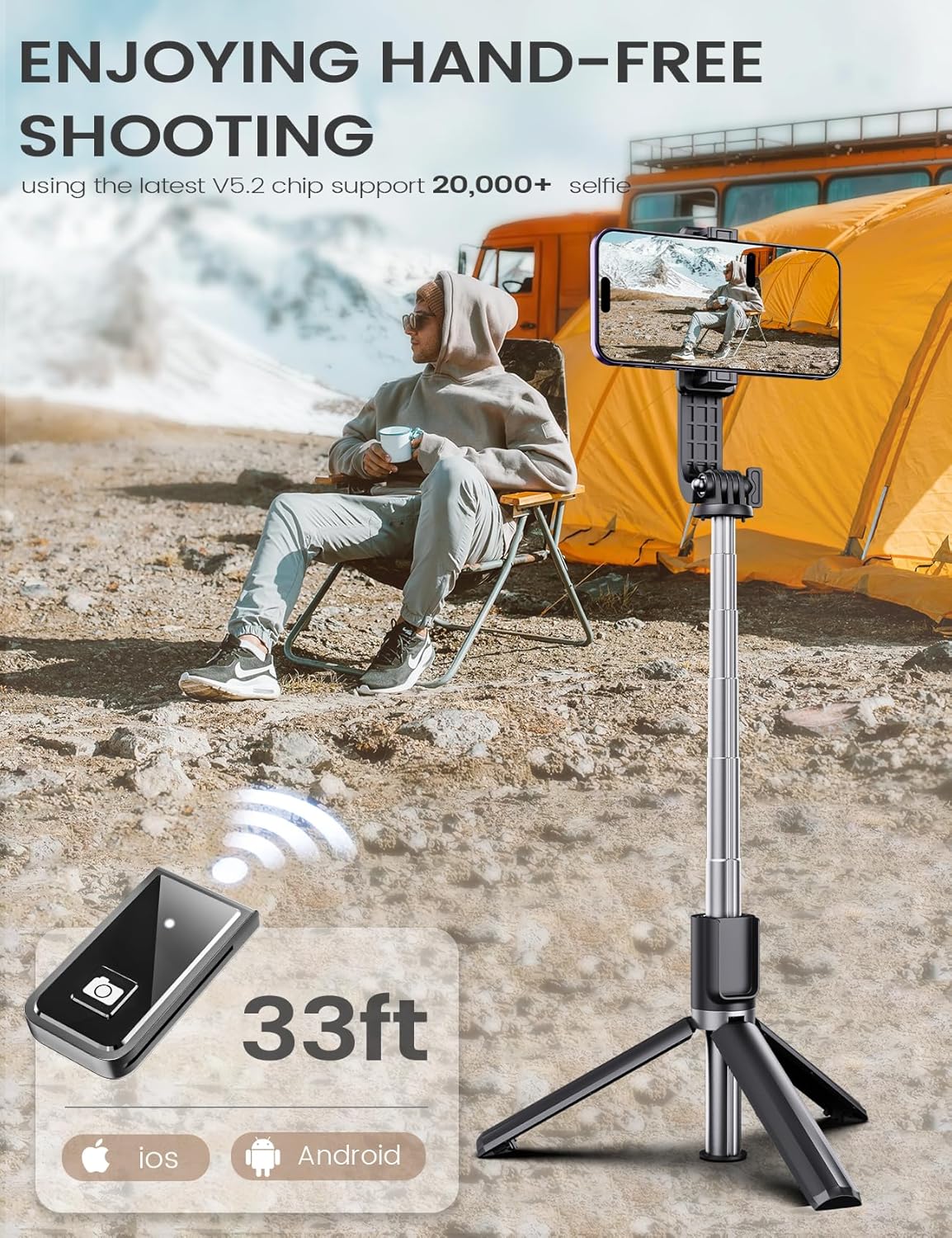 Secondary Images for Selfie Stick Tripod with Remote