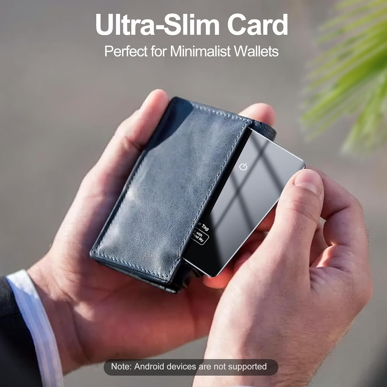 Highlights the product's ultra-slim design, emphasizing its compatibility with minimalist wallets for customers seeking compact solutions.