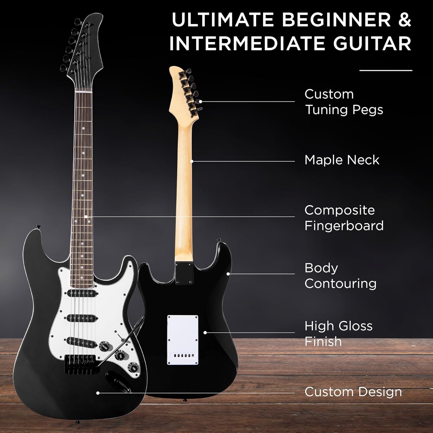 Highlights key features and components of the guitar to educate beginners and intermediate players about its construction and design.