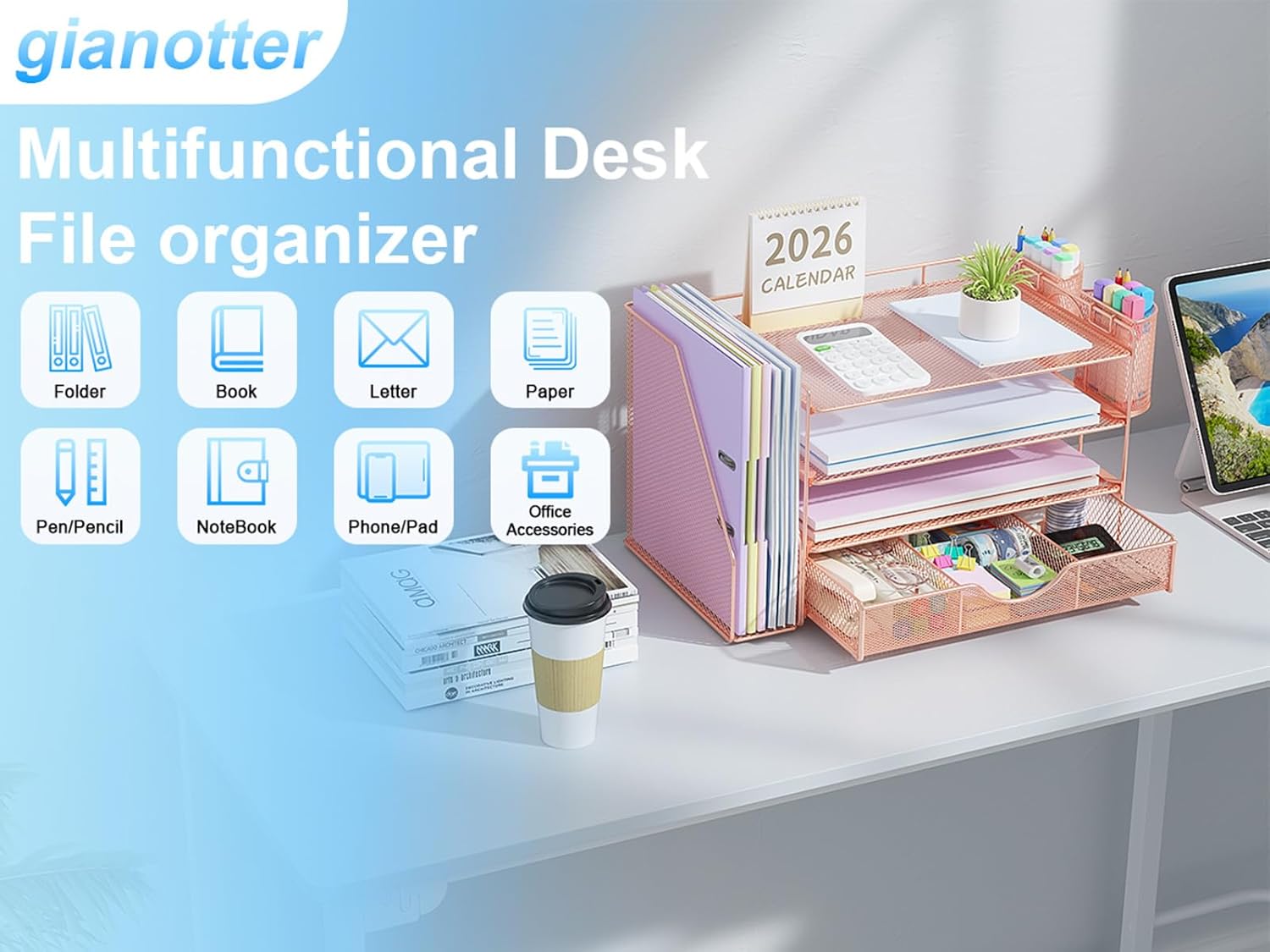 Secondary Images for gianotter Desk Organizers and Accessories with File Holder
