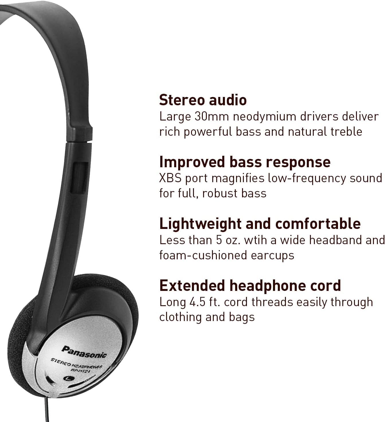 Highlights multiple key features of the headphones to showcase their overall value and quality to potential buyers.