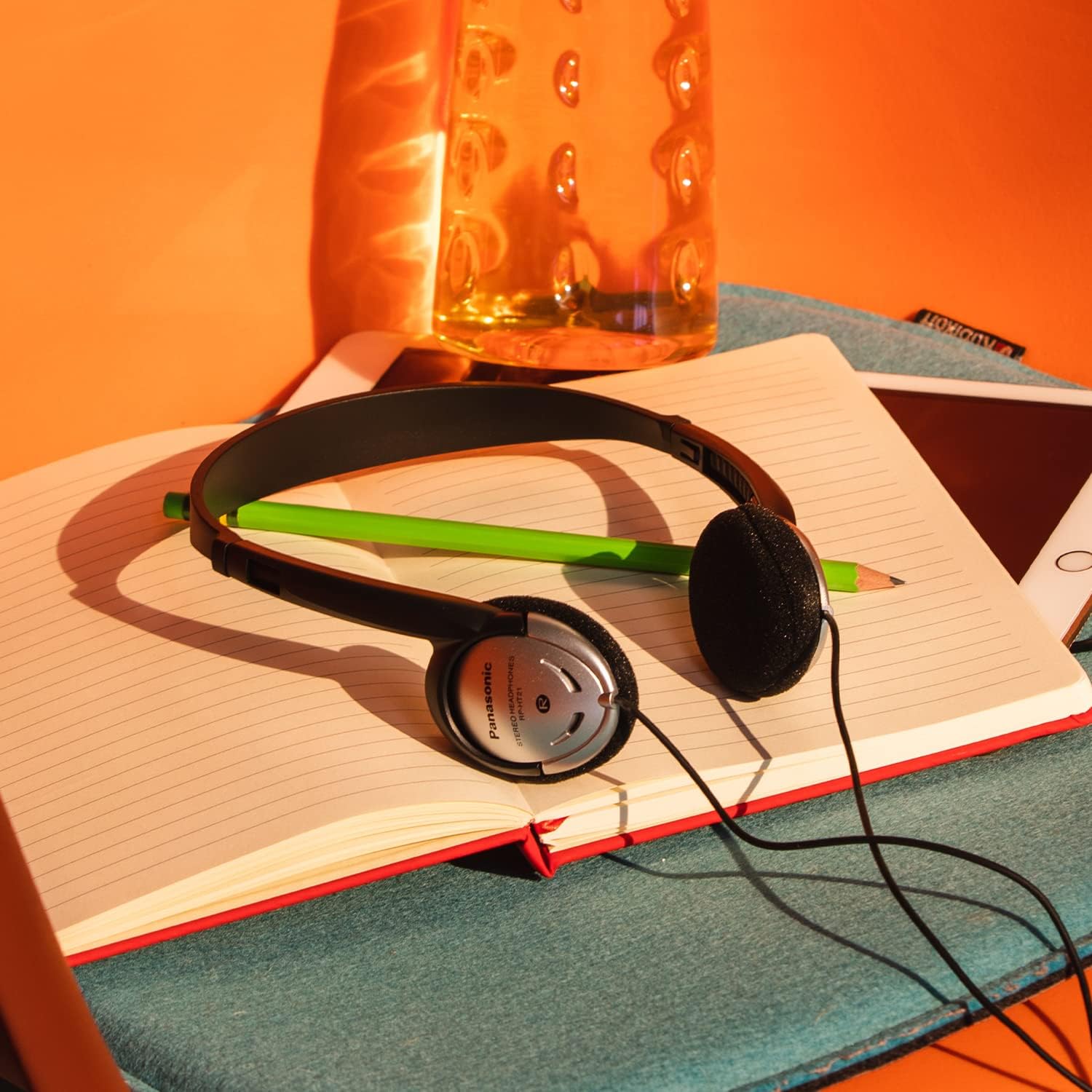 Shows the product in a real-world study context to demonstrate its use for learning or work.
