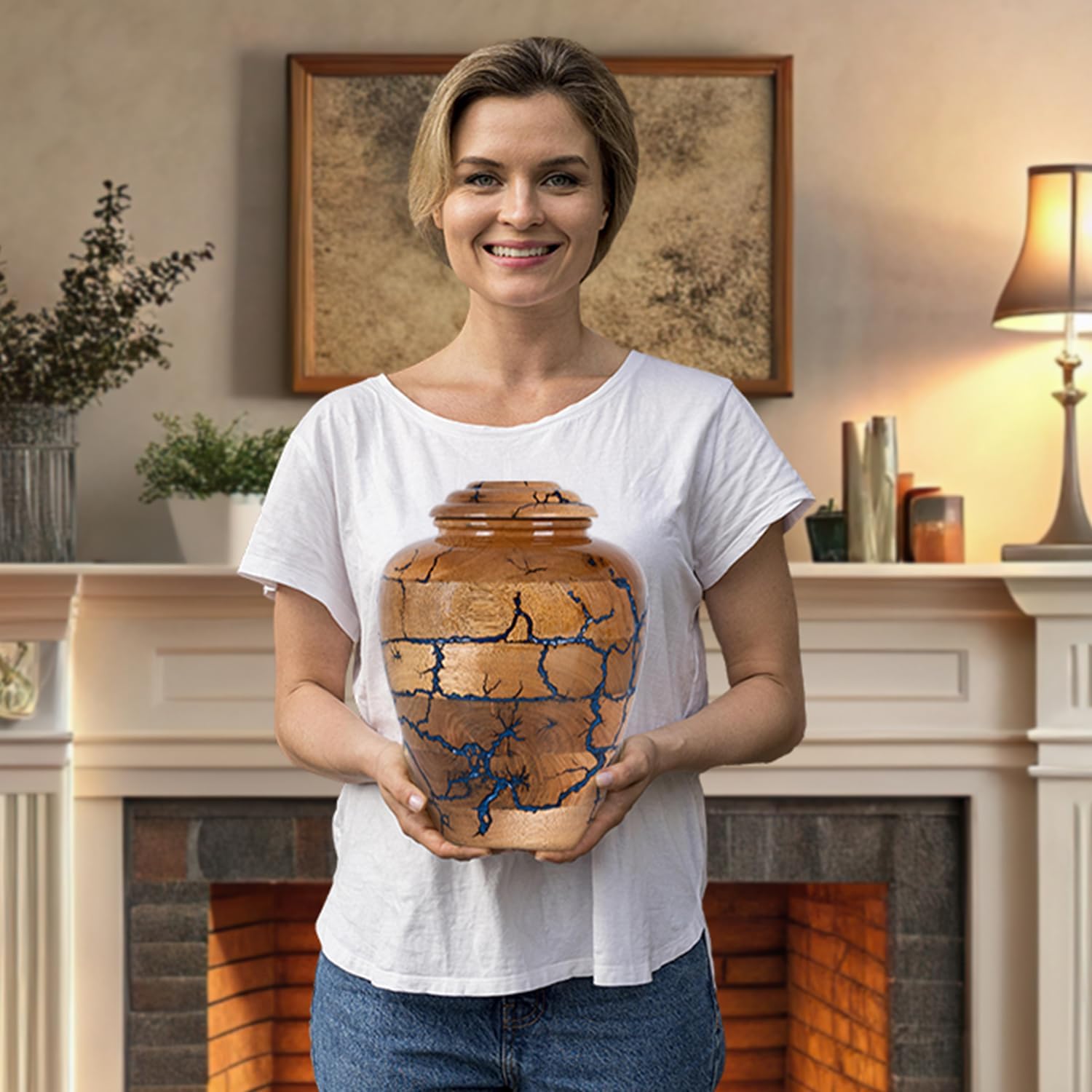 Shows the product in a real-world context to help shoppers visualize how it would look in their own home.