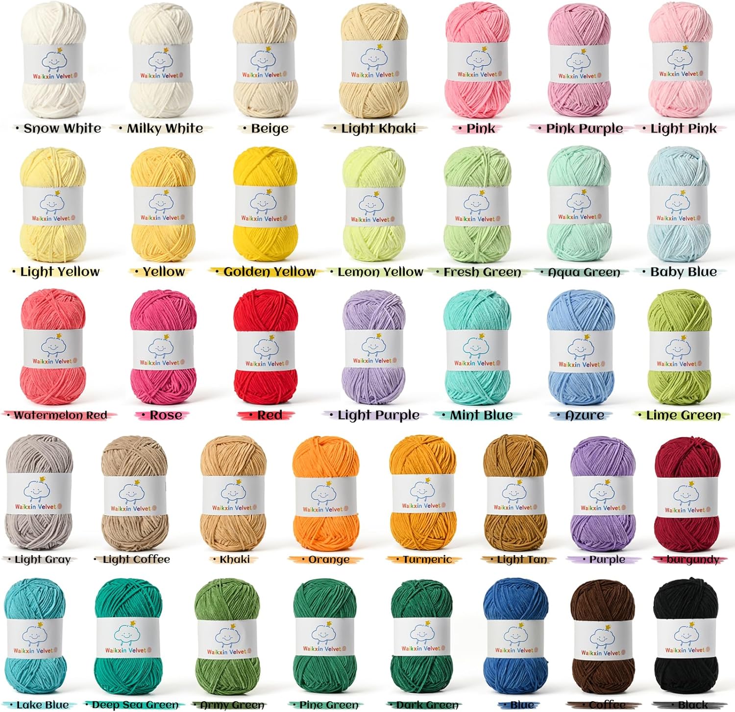 Showcases the wide range of yarn colors available to customers, allowing them to visualize potential projects and color combinations.