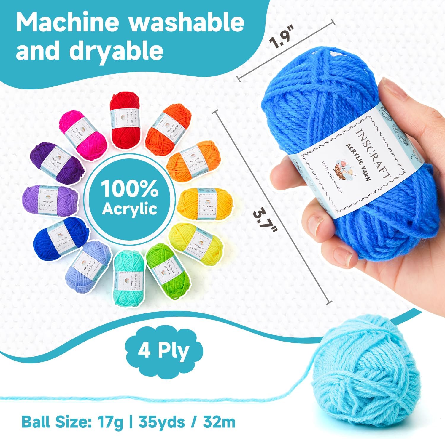 Secondary Images for Inscraft 52 Acrylic Yarn Skeins
