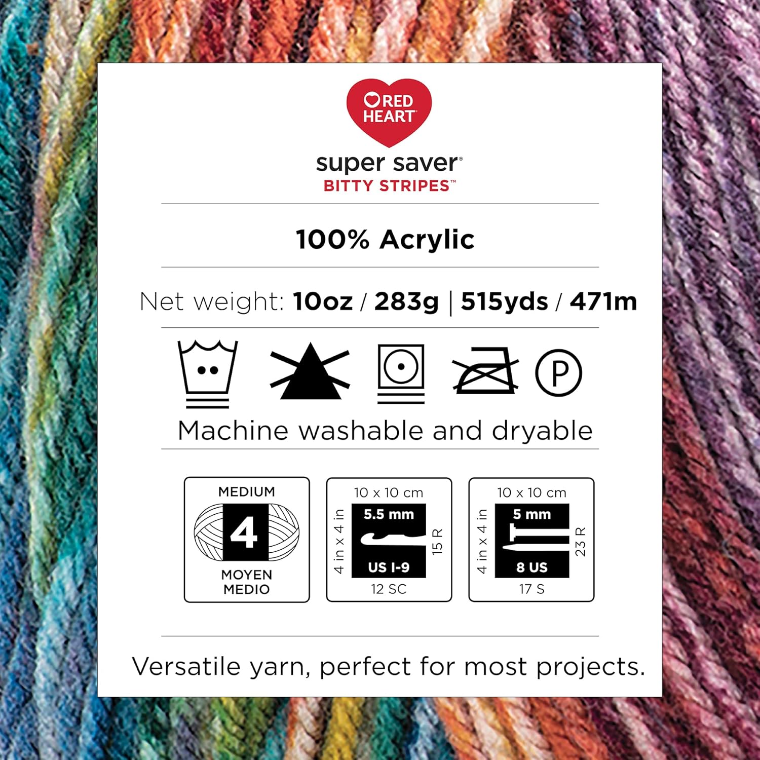 Provides detailed information about the yarn's composition, weight, length, and care instructions to help customers understand the product's characteristics and maintenance.