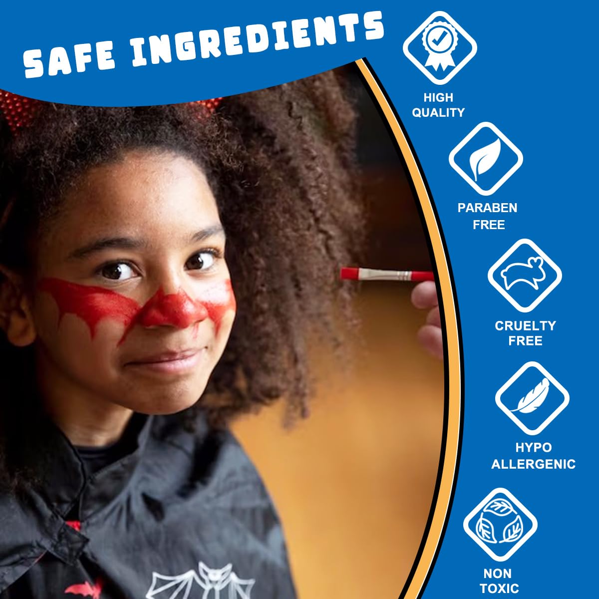 Reassures parents about the safety and quality of the product for children's use, highlighting key features like being paraben-free and hypoallergenic.