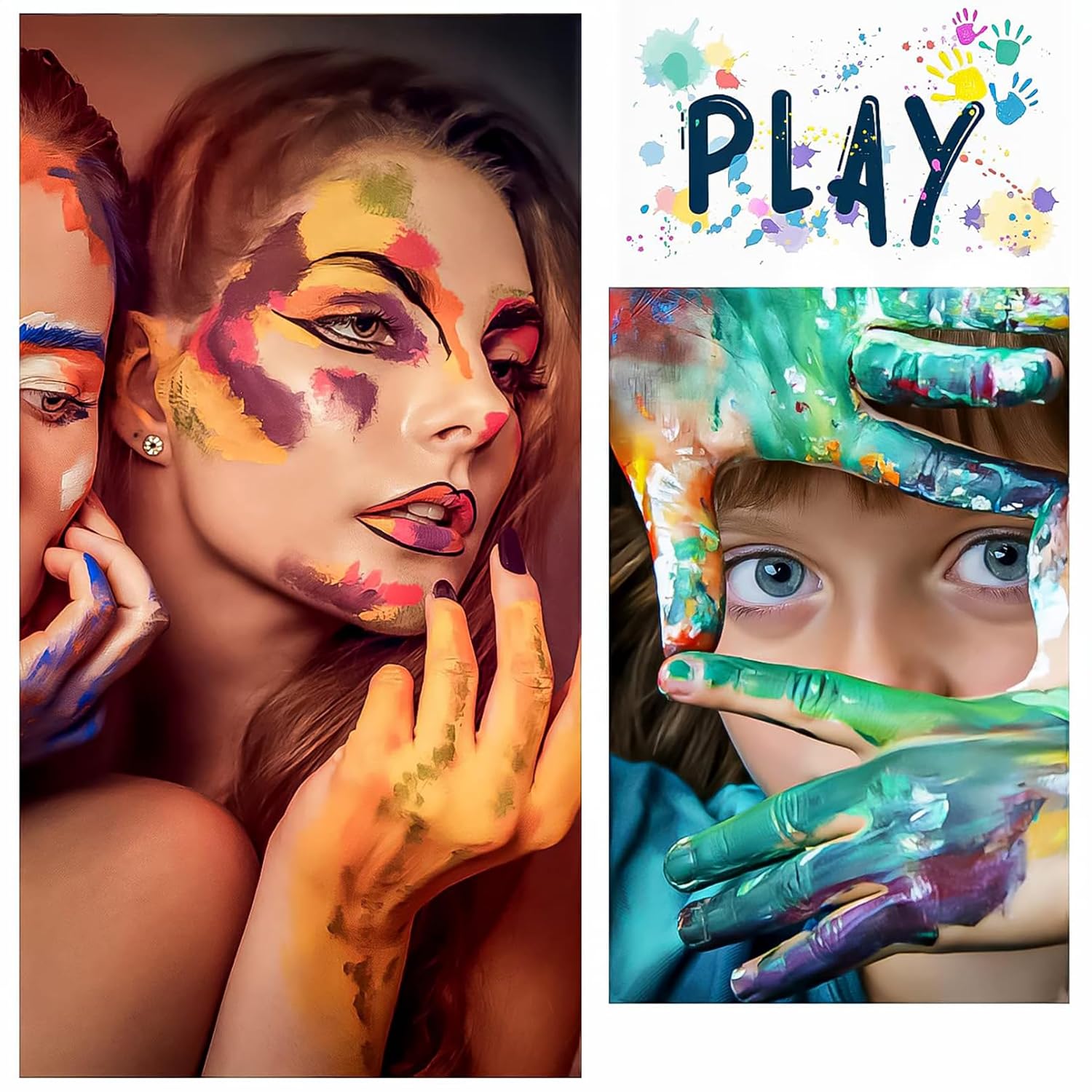 Showcases the product's versatility for creative and playful applications, encouraging customers to explore artistic self-expression.