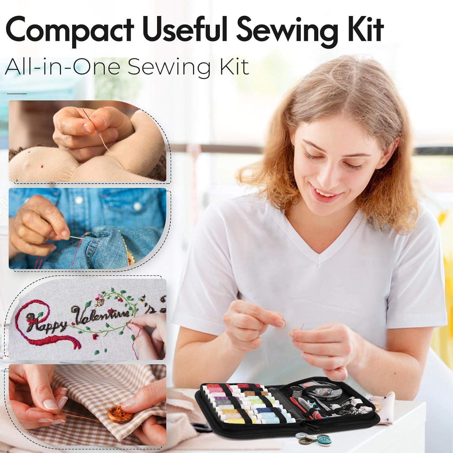 Secondary Images for Coquimbo Sewing Kit Stocking Stuffers Christmas White Elephant Gifts for Adults Teen…
