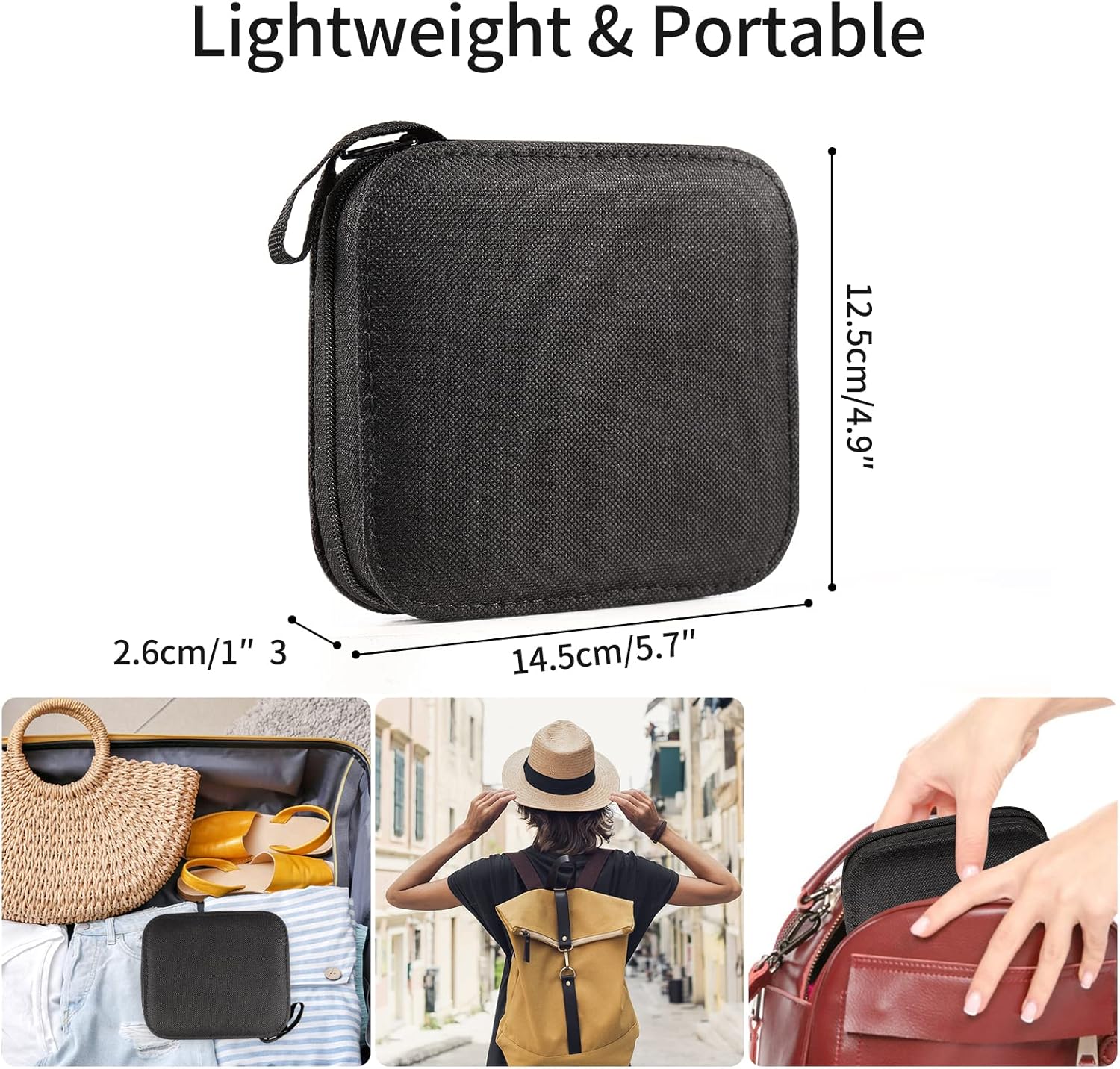 Emphasizes the product's compact and travel-friendly nature, reassuring customers about its ease of transport and storage. Provides precise measurements of the product to give shoppers a clear…