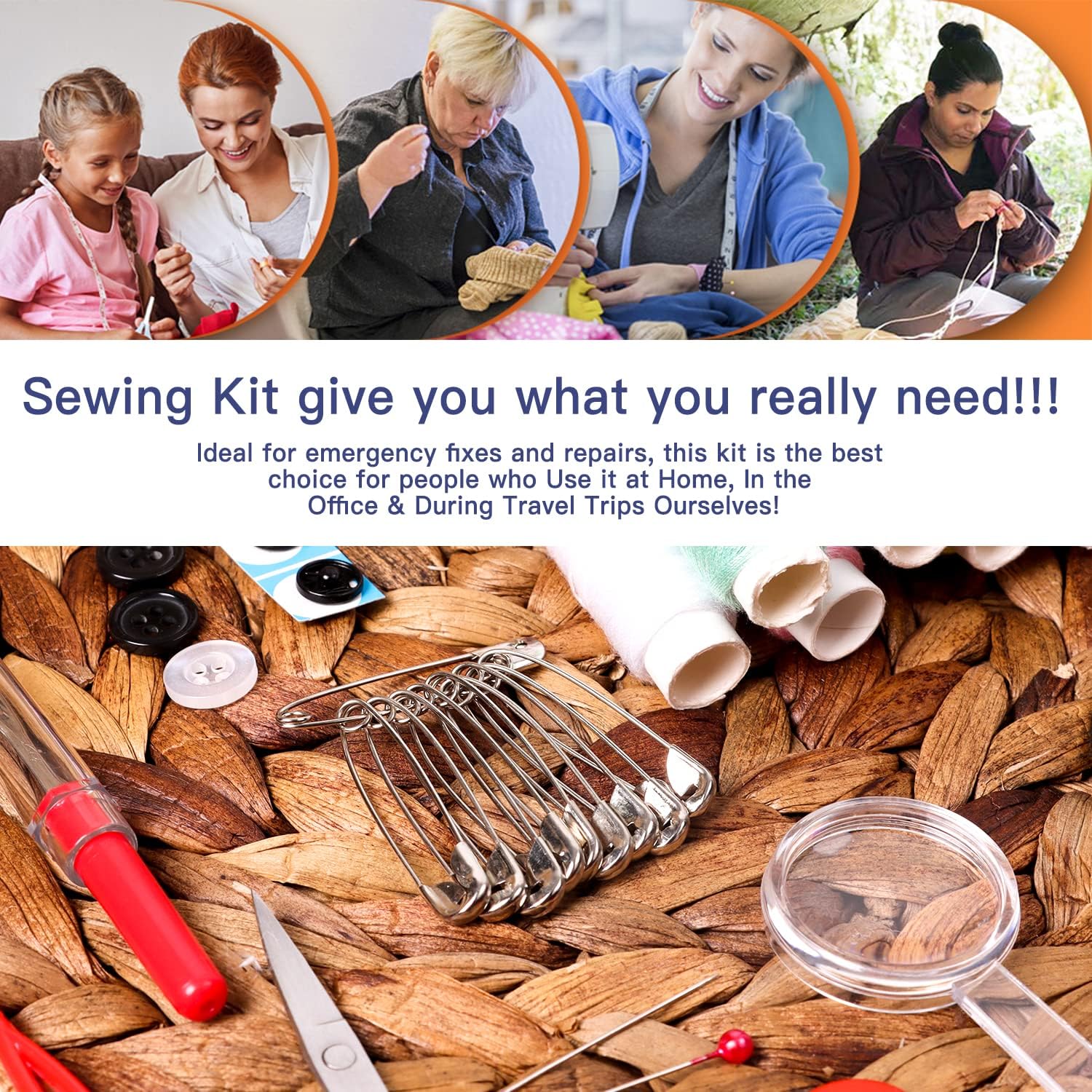 Secondary Images for JUNING Sewing Kit with Case Portable Sewing Supplies for Home Traveler