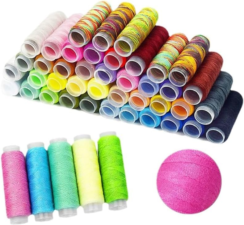Showcases the wide range of thread colors included in the set, appealing to crafters who want diverse options for their projects.