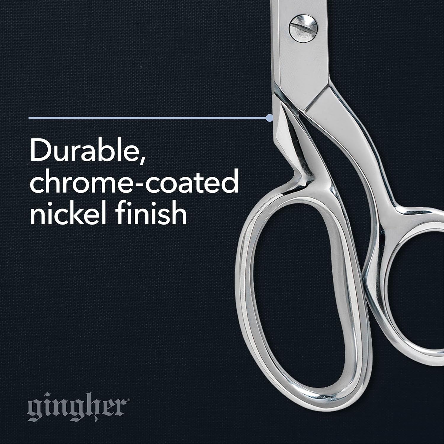 Highlights the durability and premium quality of the scissors' finish to reassure customers about the product's longevity and resistance to wear.