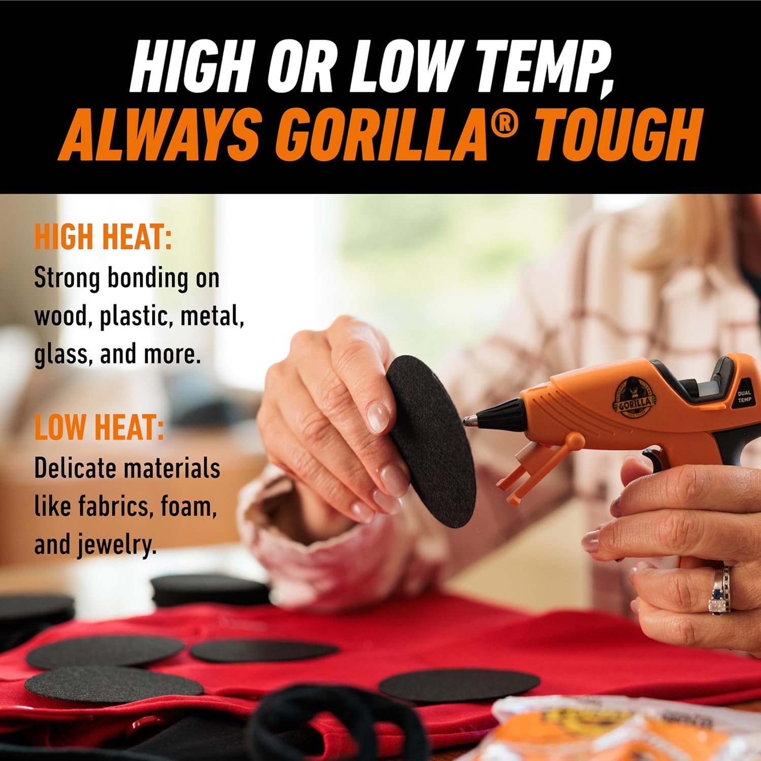 Demonstrates the product's ability to bond effectively at both high and low temperatures on various materials, showcasing its versatility and strength.