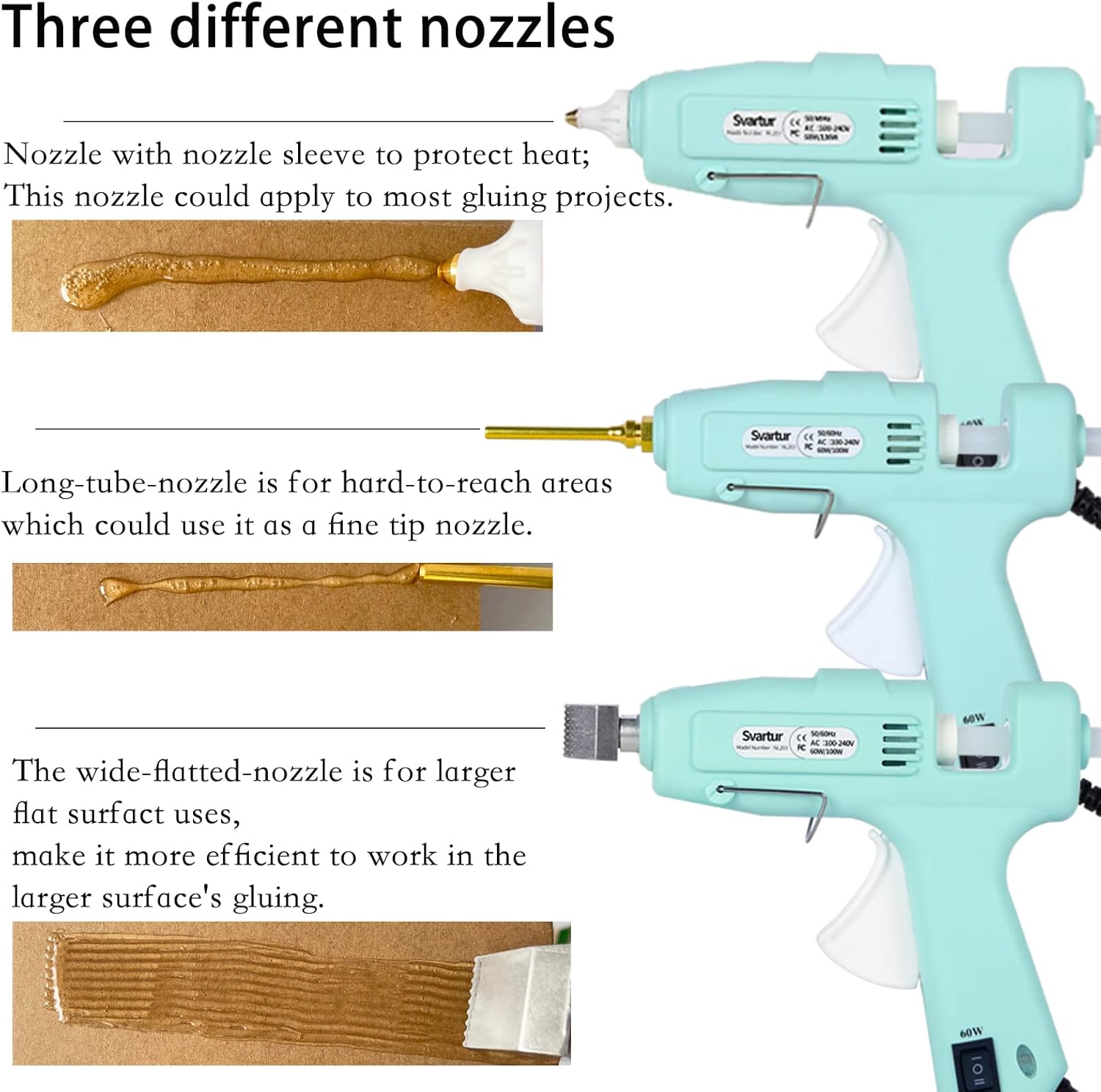 Secondary Images for Full Size Hot Glue Gun Kit with 60W/100W/OFF Switch