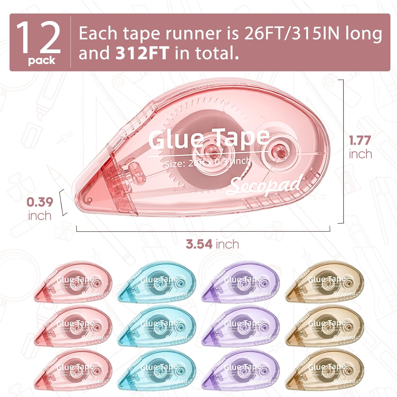 Secondary Images for 12 Pack Scrapbook Tape
