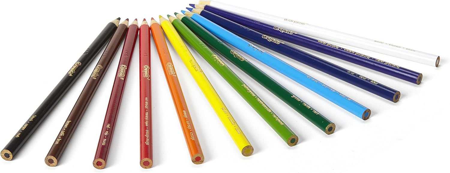 Showcases the range of colors available in the colored pencil set, allowing customers to see the full spectrum of options included.