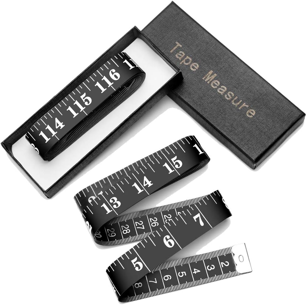 Showcases the product's design as a flexible tape measure, emphasizing its functionality for taking measurements.