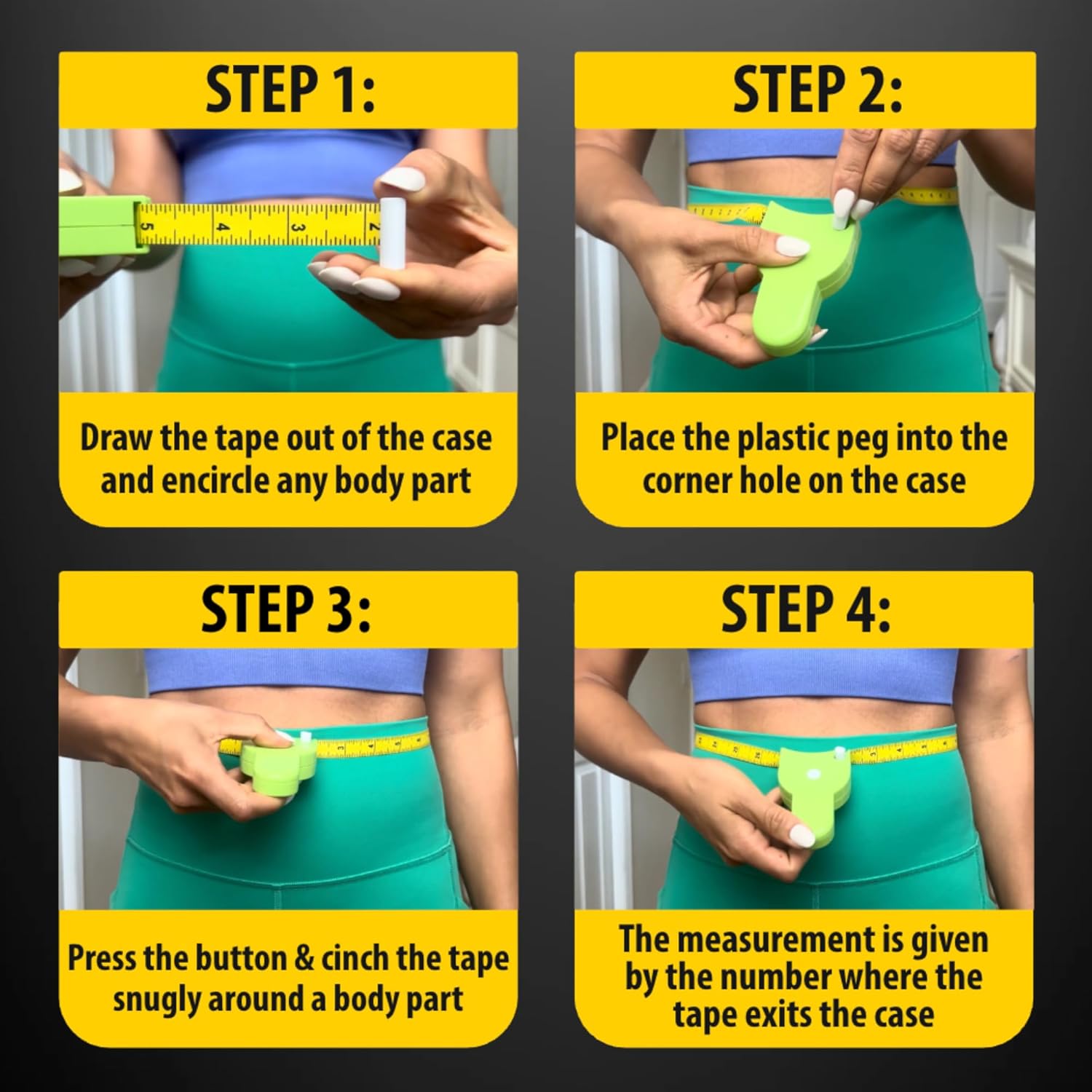 Provides step-by-step instructions on how to use the body measurement tape, ensuring customers can accurately measure their body parts.