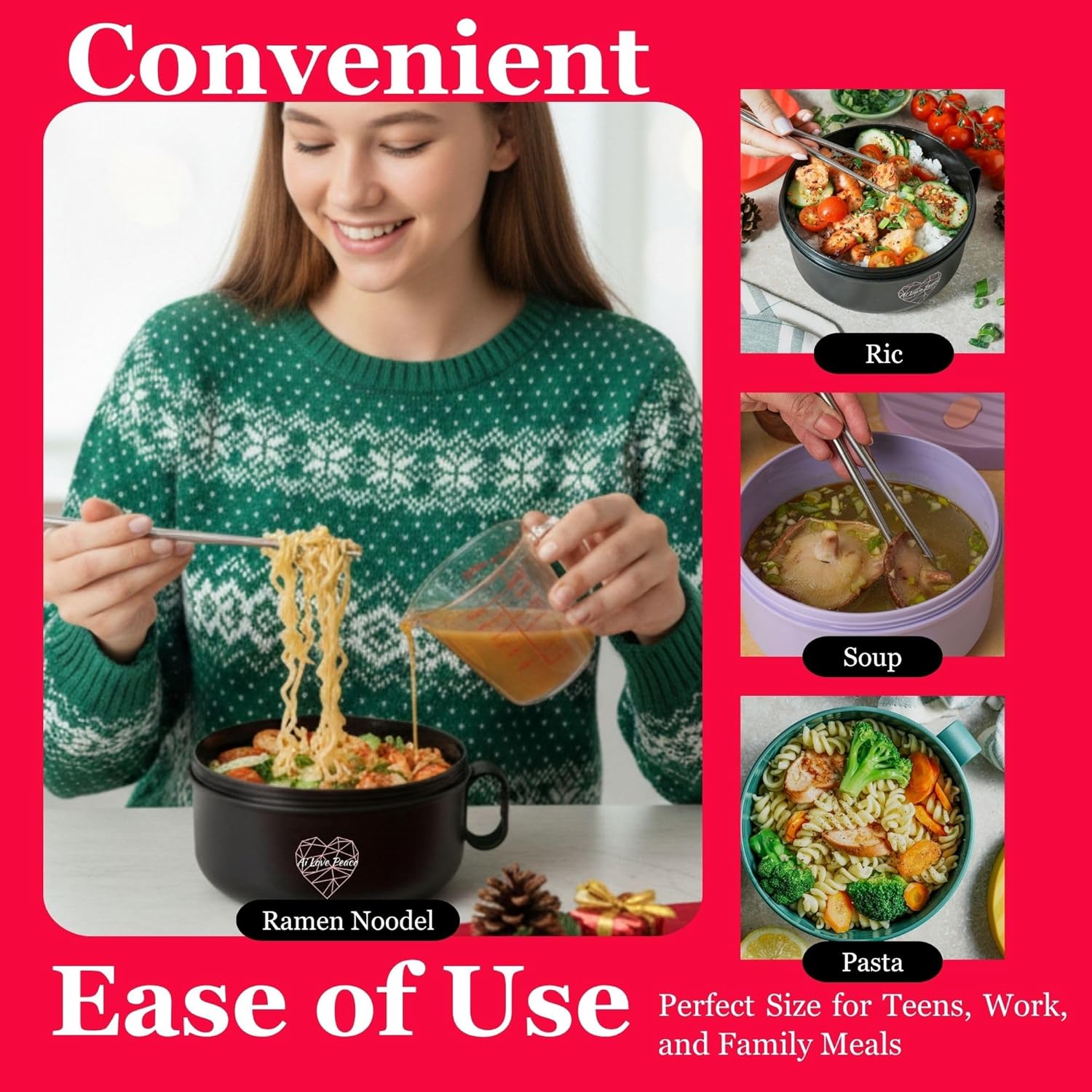 Secondary Images for AI LOVE PEACE Ramen Bowl