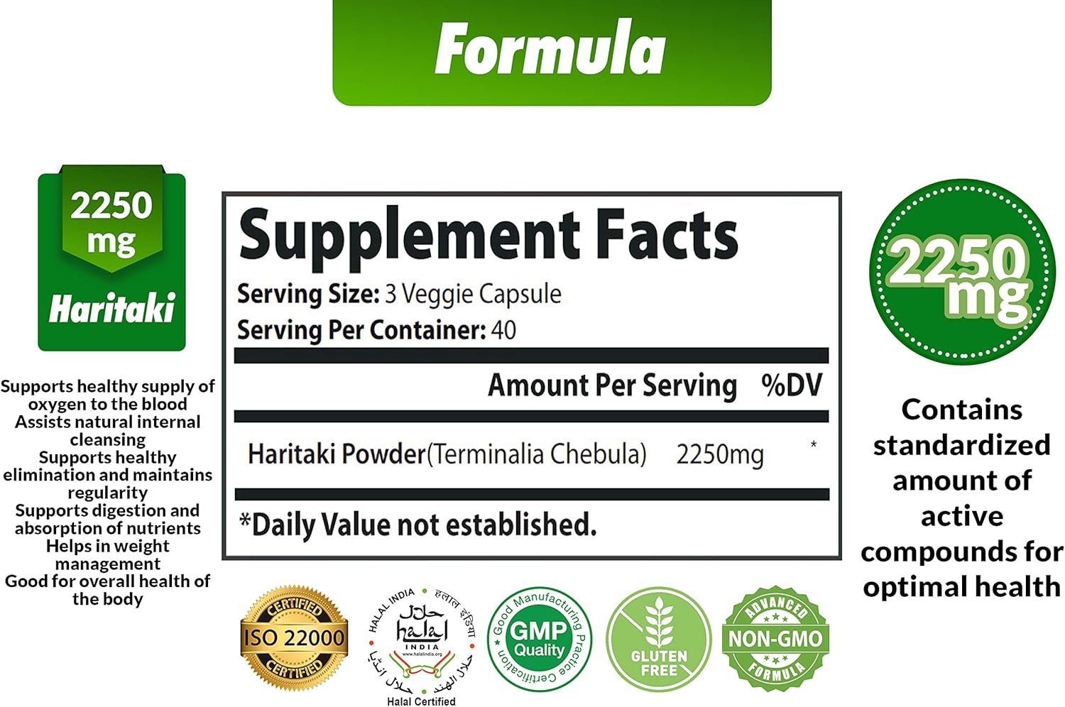 Secondary Images for Organic India Haritaki Capsules 2250MG
