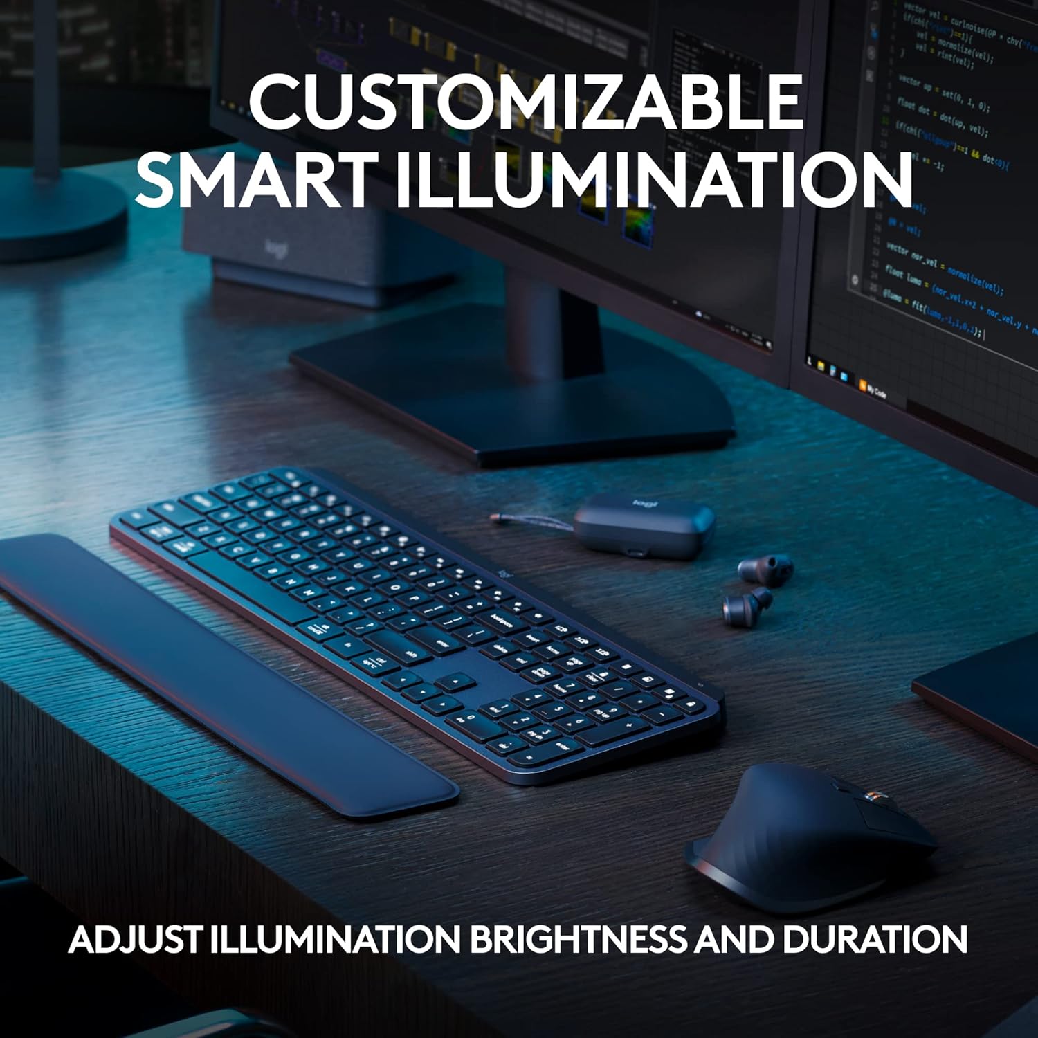 Highlights the product's smart illumination feature, emphasizing the ability to adjust brightness and duration for personalized use.