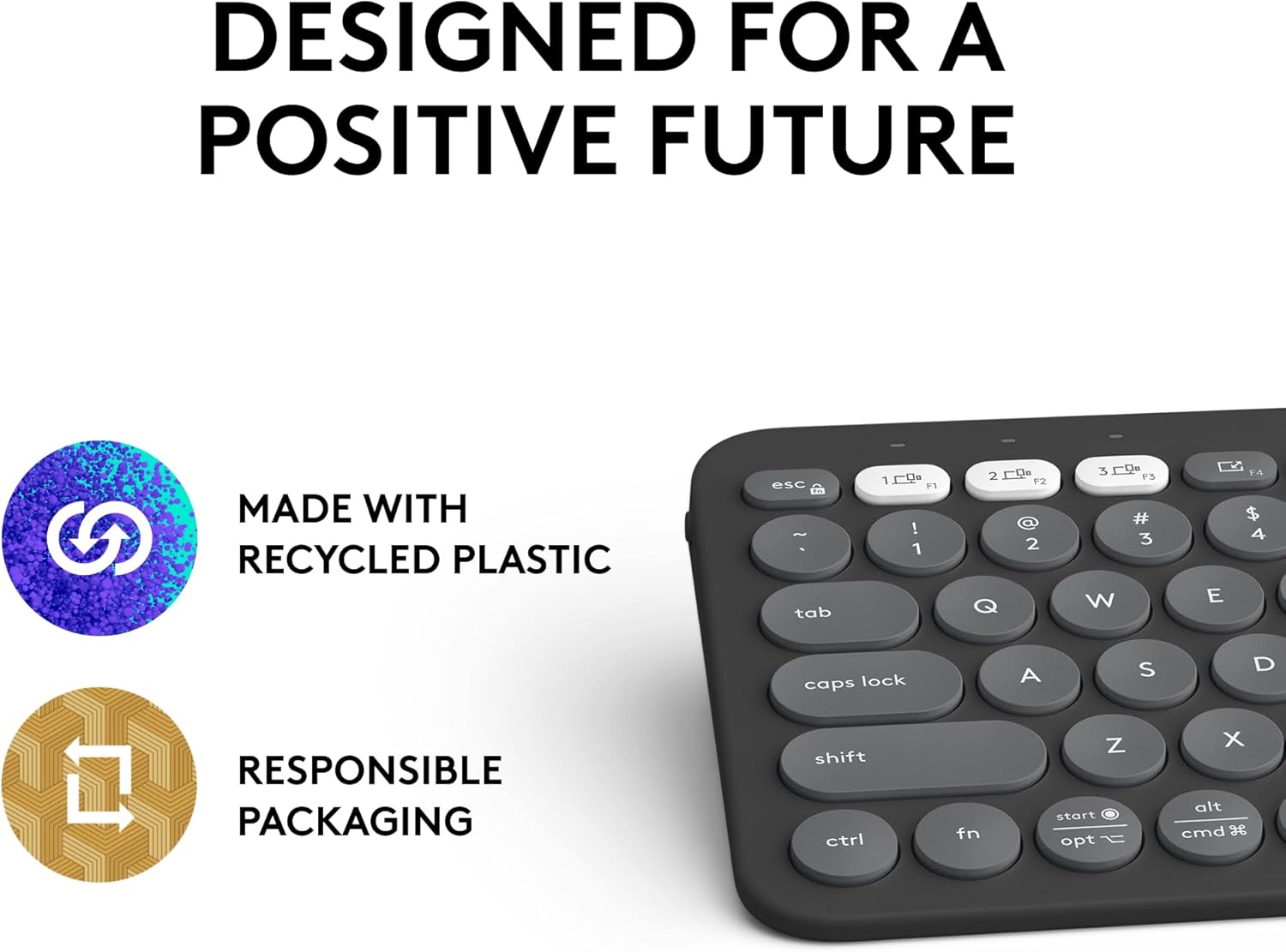 Communicates the brand's commitment to sustainability and positive environmental impact through use of recycled materials and responsible packaging.
