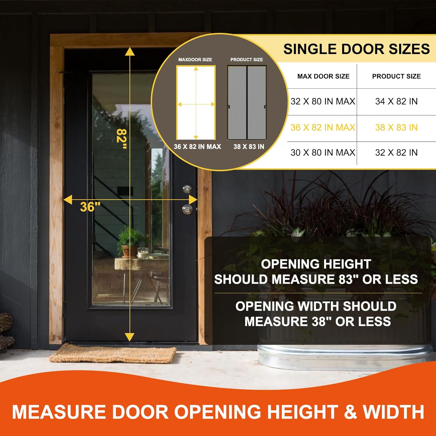 Provides exact measurements for door openings to ensure the product fits properly.