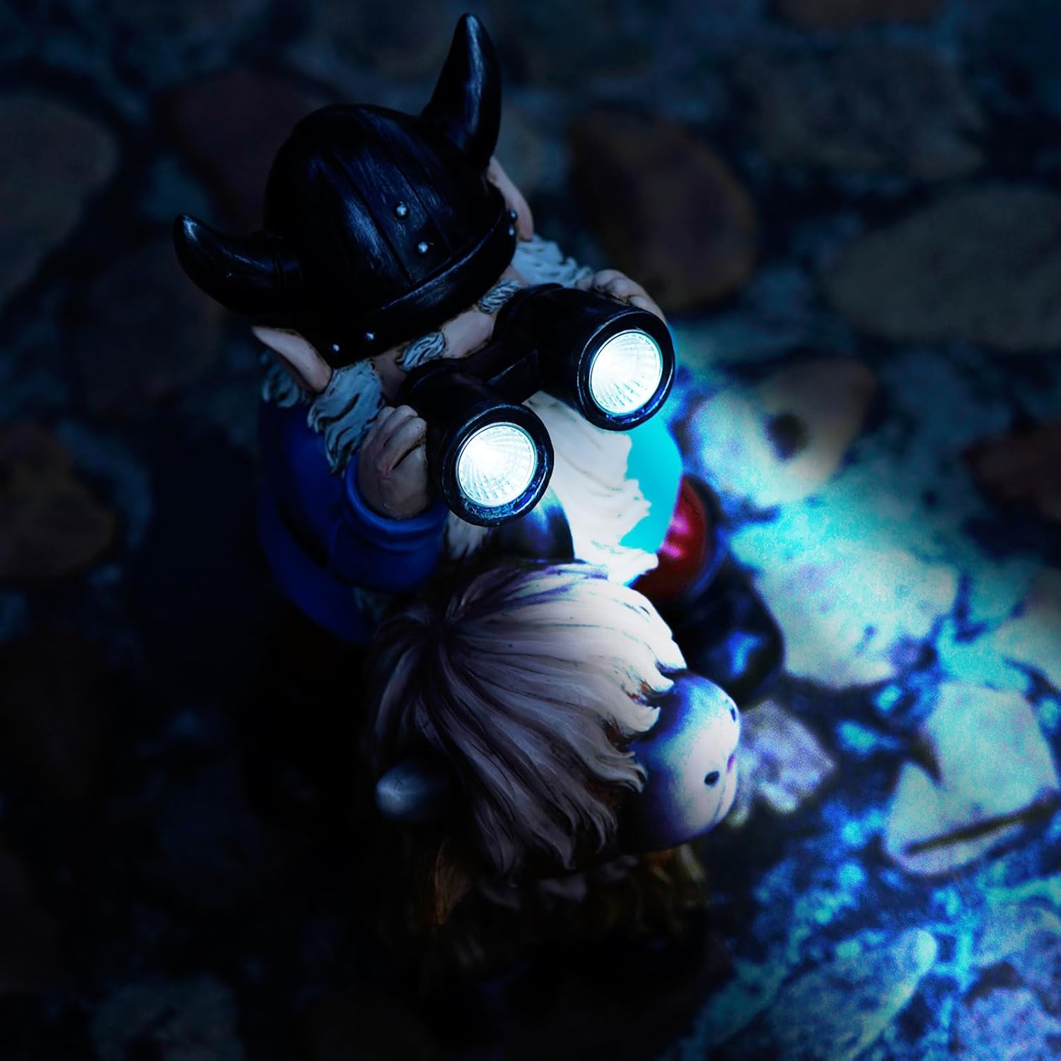 Demonstrates the product's bright illumination capability in dark environments.