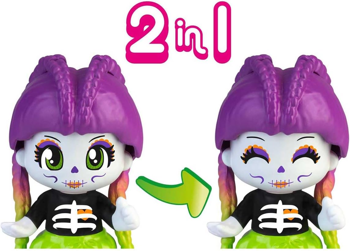 Showcases the doll's ability to change expressions, highlighting its dual functionality as an interactive toy.