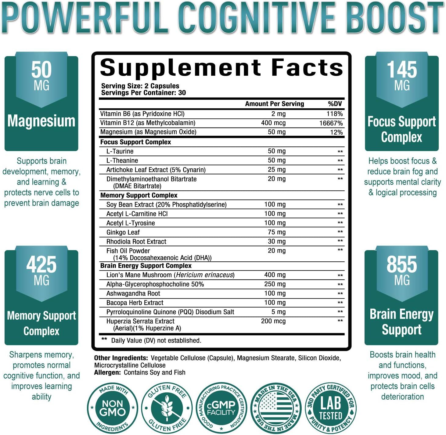 Provides detailed information on the supplement's ingredients and their quantities to demonstrate the product's potency and effectiveness. Highlights multiple benefits of the supplement including…