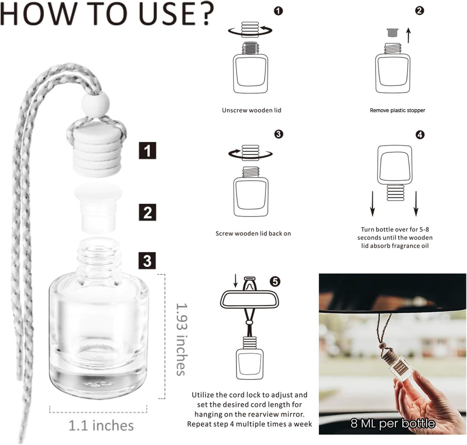 Provides step-by-step instructions on how to use and refill the fragrance bottle, ensuring customers can properly utilize the product.