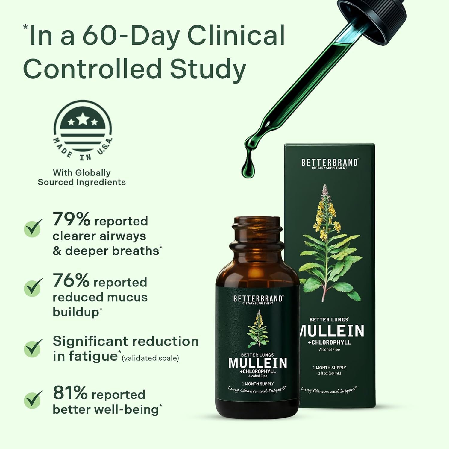 Highlights key statistical results from a clinical study to demonstrate the product's effectiveness for respiratory health. Reassures customers about the product's quality and safety by emphasizing…