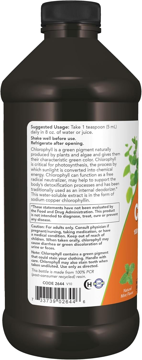 Provides detailed usage instructions and explains the key ingredient (chlorophyll) to inform customers about proper use and benefits of the product. Highlights safety information and potential side…