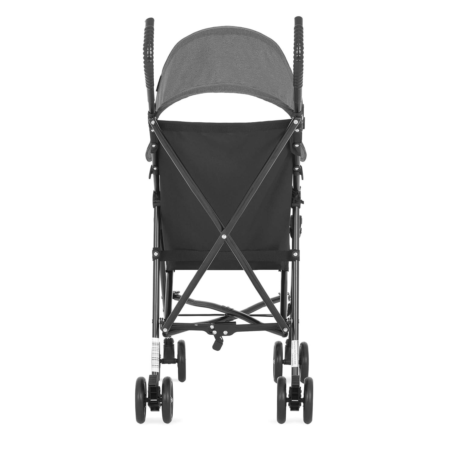 Demonstrates the folding structure of the stroller, showing how it collapses for easy storage and transport.