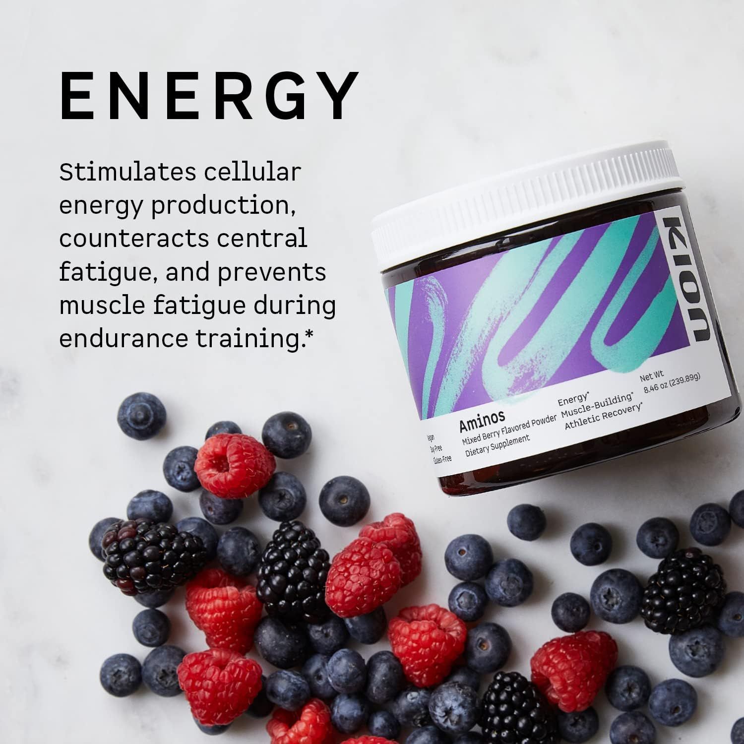 Communicates that the product stimulates cellular energy production and prevents fatigue during endurance training, appealing to athletes and active individuals.