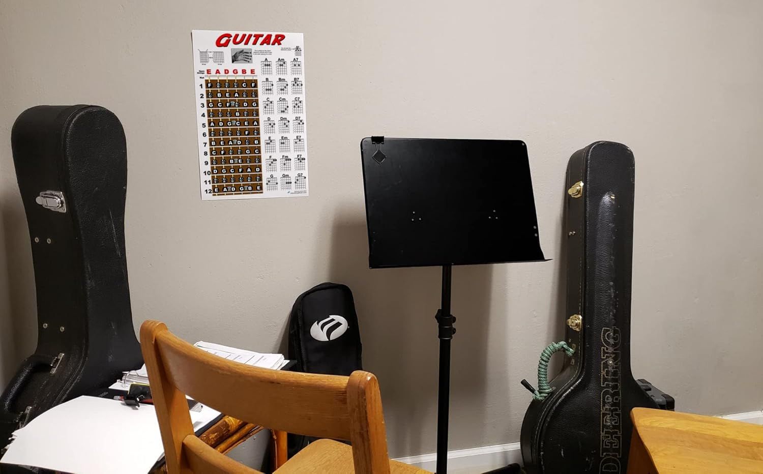 Shows the product in a real-world music practice or teaching environment to help shoppers visualize how it fits into their space and daily use.