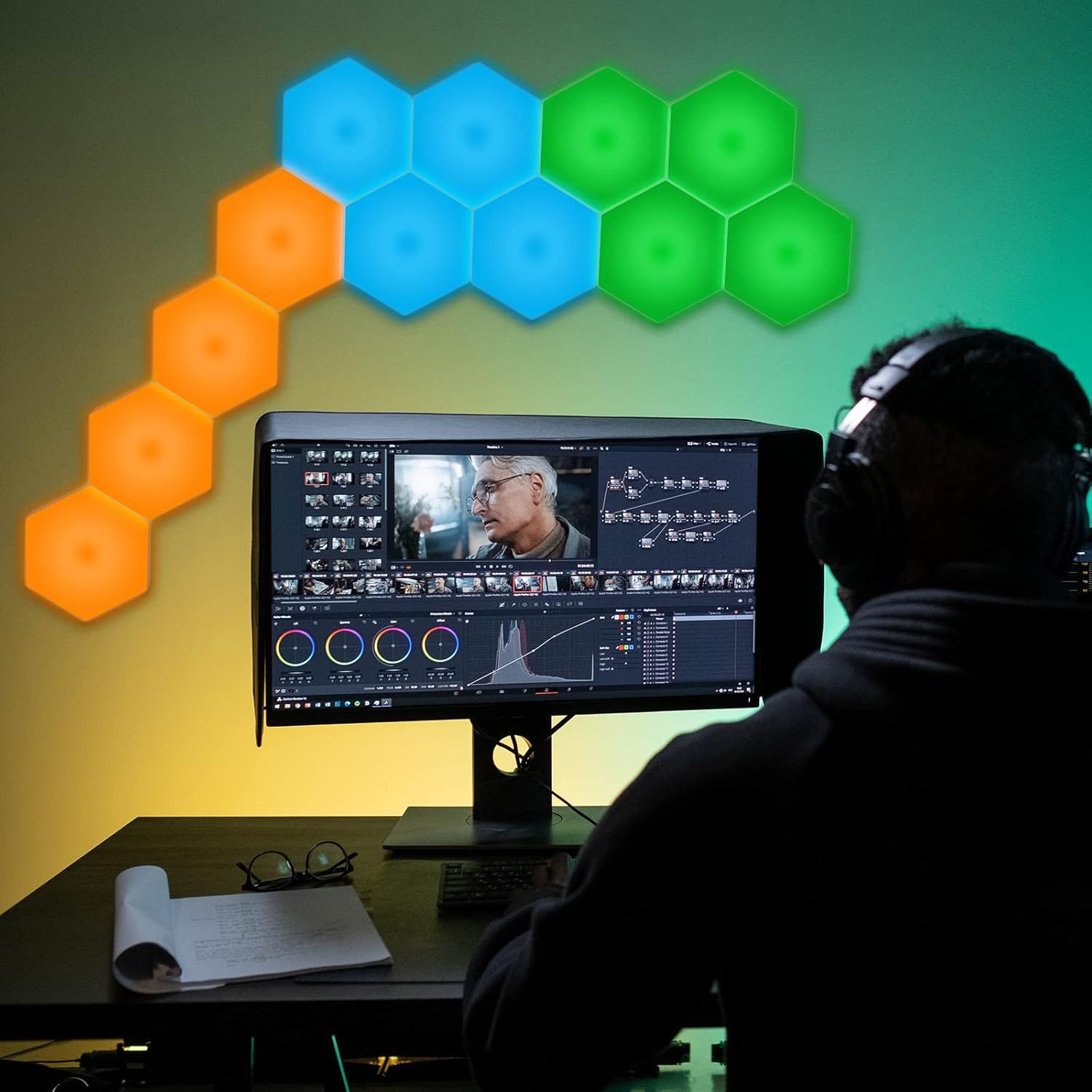 Shows the product being used in a realistic home office or creative workspace setting to help shoppers visualize how it fits into their daily life and work environment.